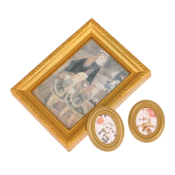 1:12 Mini Nukumaja Kääbus Foto Raami Antiik Manny Raami õlimaal DIY Mannekeeni Maja Dekoratiivsed Aksessuaarid