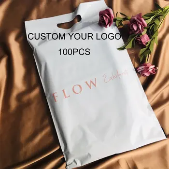 100 Kohandatud polü saatjate käepide kohandatud käepide shipping kott teiega logo kõrge kvaliteedi mailer kohandatud postikulu kott käepide