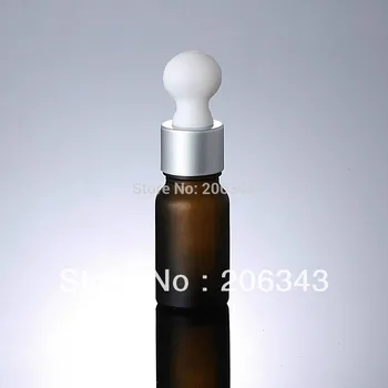 10ml pruun jäätunud pudel matt hõbe krae suur valge pirn ,klaas tilguti ,sest cosmeticl pakend