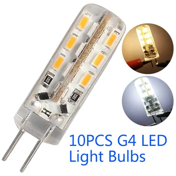10tk LED Lambid G4 Kohapeal Lambid 2W DC12V 3014SMD 24leds Silikoon Lamp Warm White/White 360-Kraadise Nurga all LED Ülemmäära Valgus