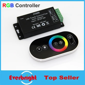 10tk/palju 12-24V 18A 6 Võtmed RF, RGB led touch pult led riba 433 raud töötleja GT666 jaoks RGB Led valgus