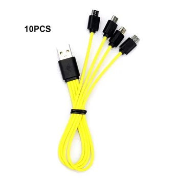 10TK Universaalne Ühe Lohistage 1/2/3/4 Micro-USB Charging Cable Adapter Line USB Akud Tarvikud Dropshipping
