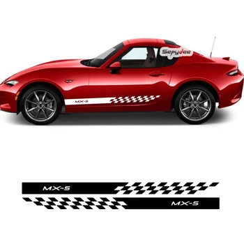 2tk Auto Nii Pool Triipudega Seelik Kleebised Racing Sport Võre Graafika Vinyl Film Kleebised Jaoks Mazda MX-5 Auto Tarvikud