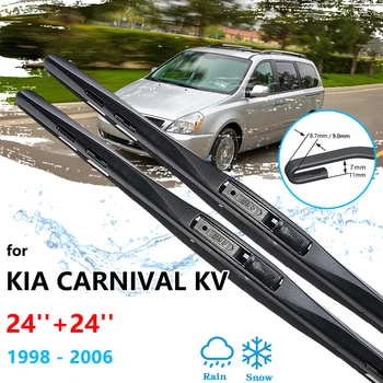 2x Eest Kia Carnival Sedona KV-II MK1 1998~2006 Kummist Ribad Täitke Frameless harjadega esiklaasi Tuuleklaasi Luukpära