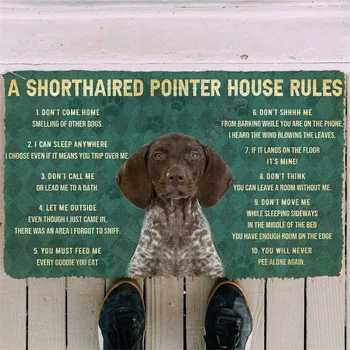 3D maja reeglid saksa Shorthaired koer Jalamatt Mitte Tõsta Ukse põrandamatid Decor Veranda Jalamatt