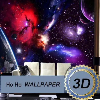 3D tapeet Star Universe teema magamistoa lakke KTV baar taustaks Planeedi Õmblusteta suur pannoo Kohandatud Suurus