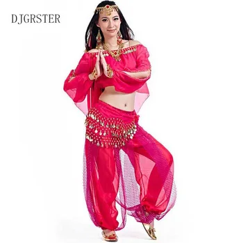3TK/SET kõhutants Kostüüm Sätestatud Bollywood Kostüüm India Kleit Bellydance Koolitus Kostüümid Top+Vöö+Püksid