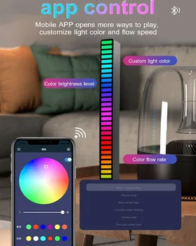 40 LED Valgus 3D-RGB Heli APP Kontrolli Pikap Rütmi Kerge Muusika Atmosfääri Kerge Muusika Valgus Baar Värviline Lamp