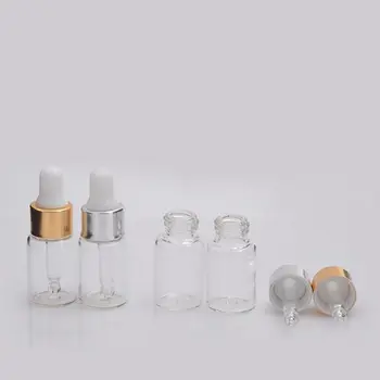 5 ml eeterlikku õli pudel, klaas pudel pearl valge kuld, hõbe alumiinium kate klaas tilguti / sisuliselt tühi pudel
