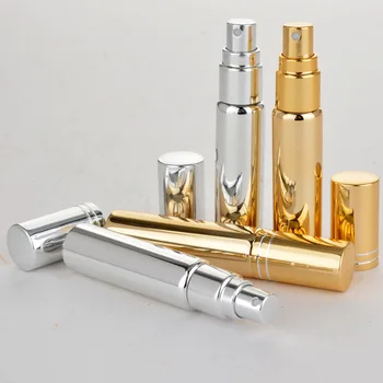 50 x 5ml, Kuld, Hõbe Mini Udu Spray Pudel Tühi Klaas Korduvtäidetavaid Parfüümi Pihusti Pump Pudelid Travel Väike Meik Mahutid