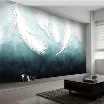 Ameerika Kaasaegse Valge Sulg Tekstuur seinakattematerjalide Pannoo Kunst Jaoks Taustapildi elutoas TV Diivan Magamistuba Home Decor 3D Seina Riie