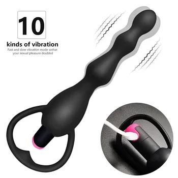 Anal Vibraator 10 Kiirus Butt Plug Stimulaator Anal Helmed Gay Eesnäärme Massaaž Täiskasvanud Sugu Mänguasjad Mehed Naised Silikooni USB-Laadimine