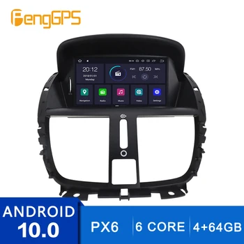 Android 10.0 CD-DVD-Player Peugeot 207 2007-2014 Mms Headunit GPS Navigation Auto stereoraadio Carplay PX6 6 Core DSP