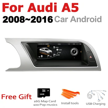 Android Süsteemi 4+64GB Auto Multimeedia Mängija Audi A5 8T 8F 2008~2016 MMI 2G-3G-GPS-Navigation juhtseade stereo-touch ekraan