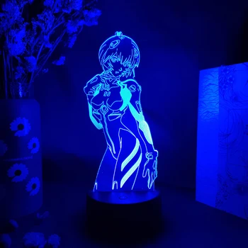 Anime EVA Joonis Ayanami Rei Manga Kunsti Lamp Kodu Kaunistamiseks 3D Öö Valguses VIINUD Ülespoole Valgustus Öö Decor Otaku Sünnipäeva Kingitus