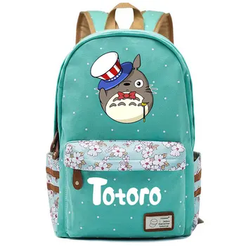 Anime Totoro Lõuend Seljakott Teenger Packsack Vabaaja Koolikotti Kõrge Kvaliteedi Beebi Sinine Seljakott Unisex Student Travel Sülearvuti Kott