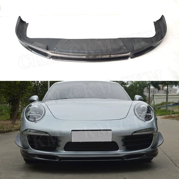 Carbon Fiber Front Lip Spoiler sobib Porsche 911 991 GT3 2012 2013 2014 2015 V Style Bumper Guard Auto Tarvikud