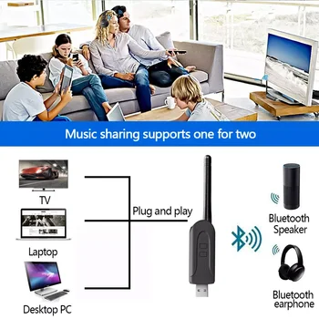 CSR8675 aptX HD/LL USB-Bluetooth-5.0-Adapter PC-3.5 3.5 mm AUX-Wireless Audio Transmitter jaoks PS4 TV Lauaarvuti Sülearvuti kahe Link