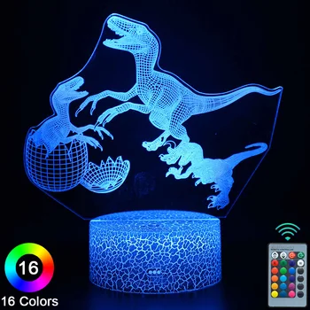 Dinosaurus LED 3D Öösel Tuled Touch puldiga Uudsus Tabel laualamp Tuba Decor Jõulud Sünnipäeva Kingitus -Nr 1268