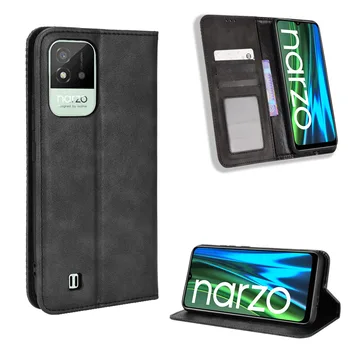 Eest Realme Narzo 50i Puhul Lisatasu Nahast Rahakott Nahast Flip Case For Realme Narzo 50i Narzo50i Telefoni Juhul RMX3231