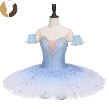 FLTOTURE YT4011 Naiste Ice blue Tantsu Kostüüm 12 Kihti Ballett Professionaalne Kohandatud Suurus Lume Kuninganna Tutu Seelik