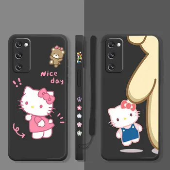 Hello Kitty Suur Väike Karu Tore Päev Vedelik Case For Samsung Galaxy S21 S22 S20 FE Ultra S10 S9 S8 Pluss S10e Lisa 20 10 Lite