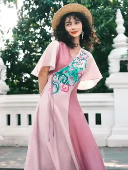Hiina Kleit Idamaade Riikide Naised Hanfu Kostüüm Lill Tikitud Traditsioonilise Hiina Muinasjutt Sifonki Kleit Hanfu HS50