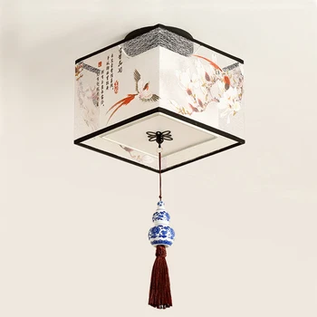 Hiina Ring, Ruut, laelambid Inventar Kangast elutuba Vahekäiguga Varju Paigaldatud Jaapani Led Lakke Lamp