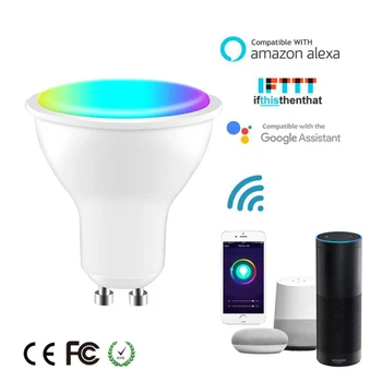 Home Holiday 6W WiFi Smart Pirn B22 E27 RGB LED valgus kasutamiseks Alexa / Google Kodu RGB + valge juhitava taimeri funktsioon bulb