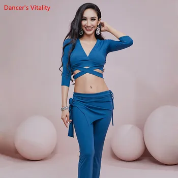 Hot Müük Naised Oriental Top/Püksid V-Kaelus Särk 7-Punkt Varruka Püksid Tava Riiete Komplekt Naine Kõht Dancewear
