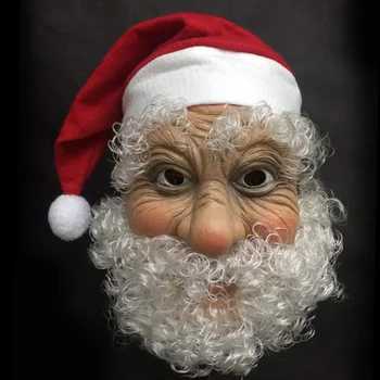 Häid Jõule Jõuluvana Lateksist Mask Väljas Ornamen Armas Jõuluvana Kostüüm Maskeraad Parukas Habe Xmas Kleit Üles Poole