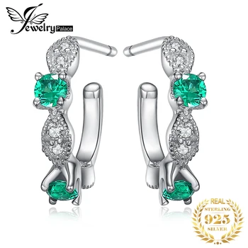 JewelryPalace 3 Kivi Simuleeritud Nano Roheline Emerald 925 Sterling Silver Kõrvarõngad Naiste Mood Gemstone Kõrvarõngad Ehted