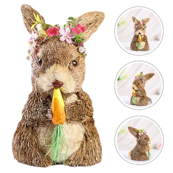 Jänes Bunny Easter Tabel Skulptuur Decor Joonis Ornament Loominguline Teenetemärgi Lind Peibutamist Kääbus Kaunistused Võltsitud Aed