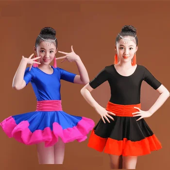 Lapsed Tantsusaal Tantsu Kulumise Salsa, Tango Samba Rumba Kostüüm lapse kid laste professionaalne ladina tantsu tüdrukute kleit