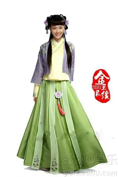 Lilla Roheline Kostüüm Hanfu Naiste Ming Dünastia Riided TV Mängida Jin Yu Liang Jüaani Täiuslik Paar Tang Yan Sama Disain