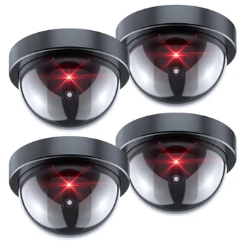 Mannekeeni Turvalisuse Kaamera,Võltsitud Kaamera Punase LED Valgus,Realistlik Traadita Järelevalve Süsteemi Kodust Väljas 4 Pack