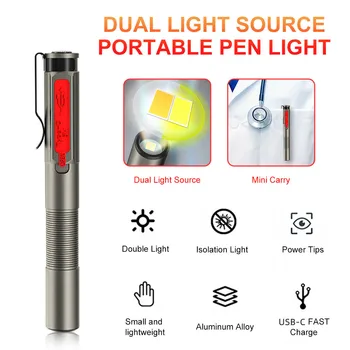 Mini LED Pen Kerge Meditsiini-Taskulamp on Õed, Arstid Tasku Clip Väljas Telkimine Avarii Veekindel Taskulamp Torch