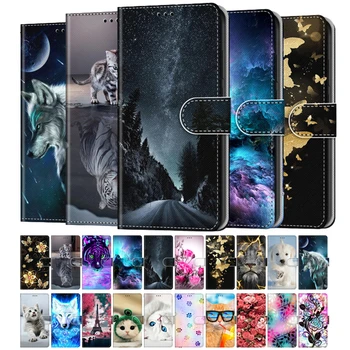 Nahast Rahakott Case For Samsung Galaxy A51 SM-A515F luuk Funda Samsung A51 5G UW A516 Värvitud Loomade Puhul Telefoni Kotid