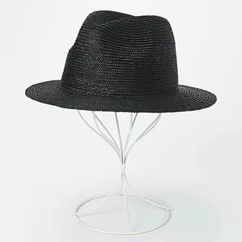 Naiste Panama Straw Hat Fedora Beach Puhkus Lai Nokk Visiir Vabaaja Päike Mütsid Meestele Sombrero 2022 Suve Must Müts Kõrge Kvaliteediga