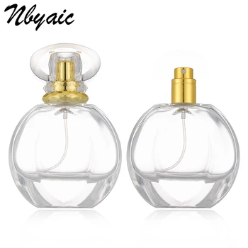 Nbyaic 1tk kõrge kvaliteediga crystal klaas parfüümi alam-pudel parfüümi spray pudel, klaas tühi pudel teemant kate ümmargune pudel