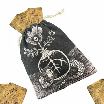 Nöör Tarot Ladustamise Kott Õudne Madu Keha Kurat Mustriline Tarot-Kaardi Omanik Mitmeotstarbeline Lõuend Kott, Ehted Kotid