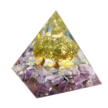 Orgone Energia Generaator Orgonite Püramiid Loomulik Olivine Lilla Vilk, Purustatud Kivi Tervendav Crystal Reiki Tšakrate Meditatsiooni Vahend
