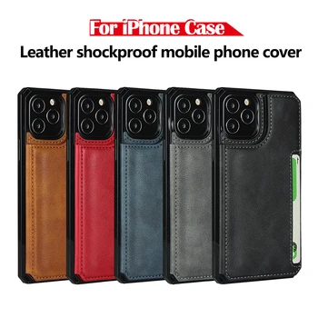 PU Leather Phone Case For iPhone 11 12 Pro Max 12 Mini kaitsekaas iPhone 11 12 Pro Max 12 Mini Põrutuskindel Juhul+kaelapaela kinnitamine