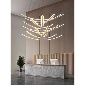 Põhjamaade Pikk Riba LED Ripats, Tuled Minimalistlik Kodumajapidamises kasutatavate Lampide jaoks, elutuba, Magamistuba Duplex Villa Loft Restoran Lühtrid