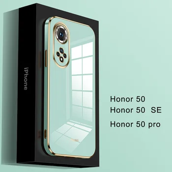 Ruudu Raami Katmine puhul Huawei Honor 50 Juhul Bling kullatud värv Au 50 SE Juhtudel Au 50SE Fundas Honor50 kate