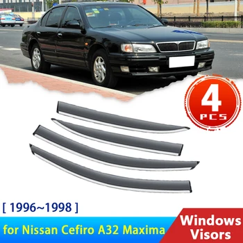 Sadevee ärajuhtimise kanalid jaoks Nissan Cefiro A32 Maxima QX 1996~1998 1997 Acessories Auto Akna Visiir Vihma Kulmu Guard Auto 4x Protector Kate