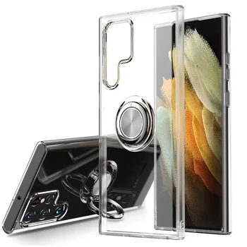 Samsung Galaxy S22 Ultra Juhul Galaxy S22 pluss Juhul Läbipaistva Telefoni Juhul Auto Magnet Rõngas Pehme Juhul