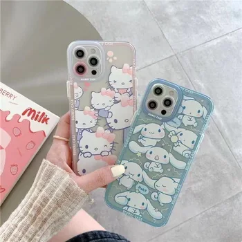 Sanrio Hello Kitty Armas Multikas Selge Pehme Telefoni Juhtudel iPhone 13 12 11 Pro Max Mini XR, XS MAX 8 X 7 Anti-drop Juhul Tüdruk Kingitus