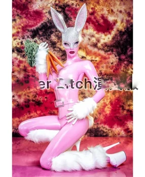 Seksikas etapp riided sädelevat Kive mask võluv roosa jänku tüdruk baar gogo kostüüm ööklubi etapp riided dropshipping