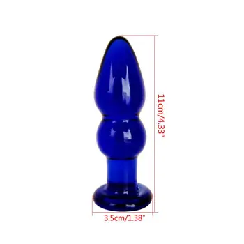 SM Kinnismõte Sinine Klaas kristallkuul Anal Plug G-punkti Stimulaator Tagumik Rõõm Võlukepp Seene Adult Sex Mänguasja 11*3,5 cm